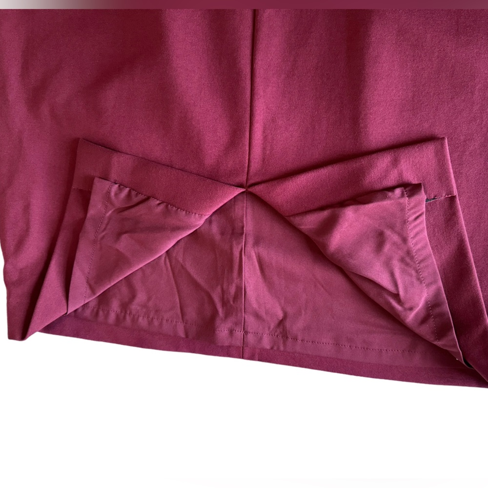 CLASSIQUES ENTIER Italian Ponte Knit Sheath Dress Sleeveless Burgundy Size 12 - Picture 6 of 12